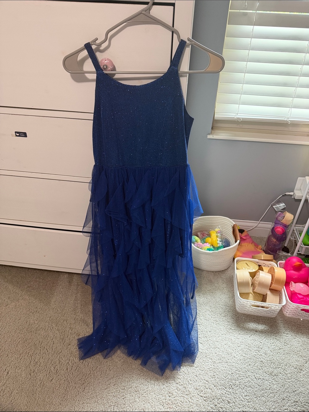 Xtraordinary Sparkle Navy Blue Layered Tulle Dress